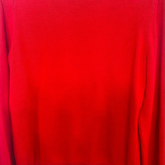 Argyle Checkered Preppy Size L Sweater Liz Claiborne Long Sleeved Red 100% Cotto - Picture 5 of 9